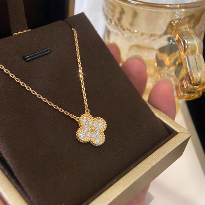 ¡®Lume Jewels¡¯CLOVER 15MM DIAMOND SINGLE FLOWER NECKLACE