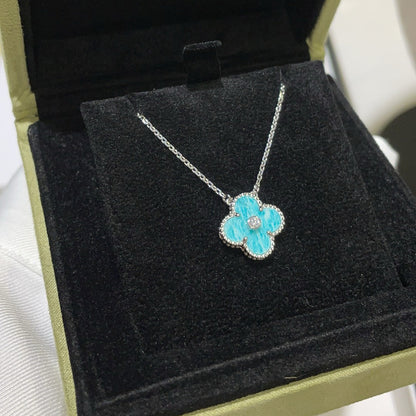 ¡®Lume Jewels¡¯CLOVER 15MM DIAMOND SVRES PORCELAIN  NECKLACE SILVER