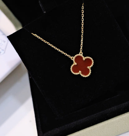 ¡®Lume Jewels¡¯CLOVER 15MM CARNELIAN SINGLE FLOWER NECKLACE