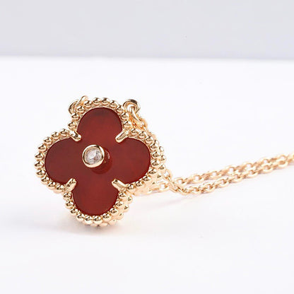 ¡®Lume Jewels¡¯CLOVER 15MM DIAMOND CARNELIAN NECKLACE