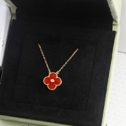 ¡®Lume Jewels¡¯CLOVER 15MM DIAMOND CARNELIAN NECKLACE
