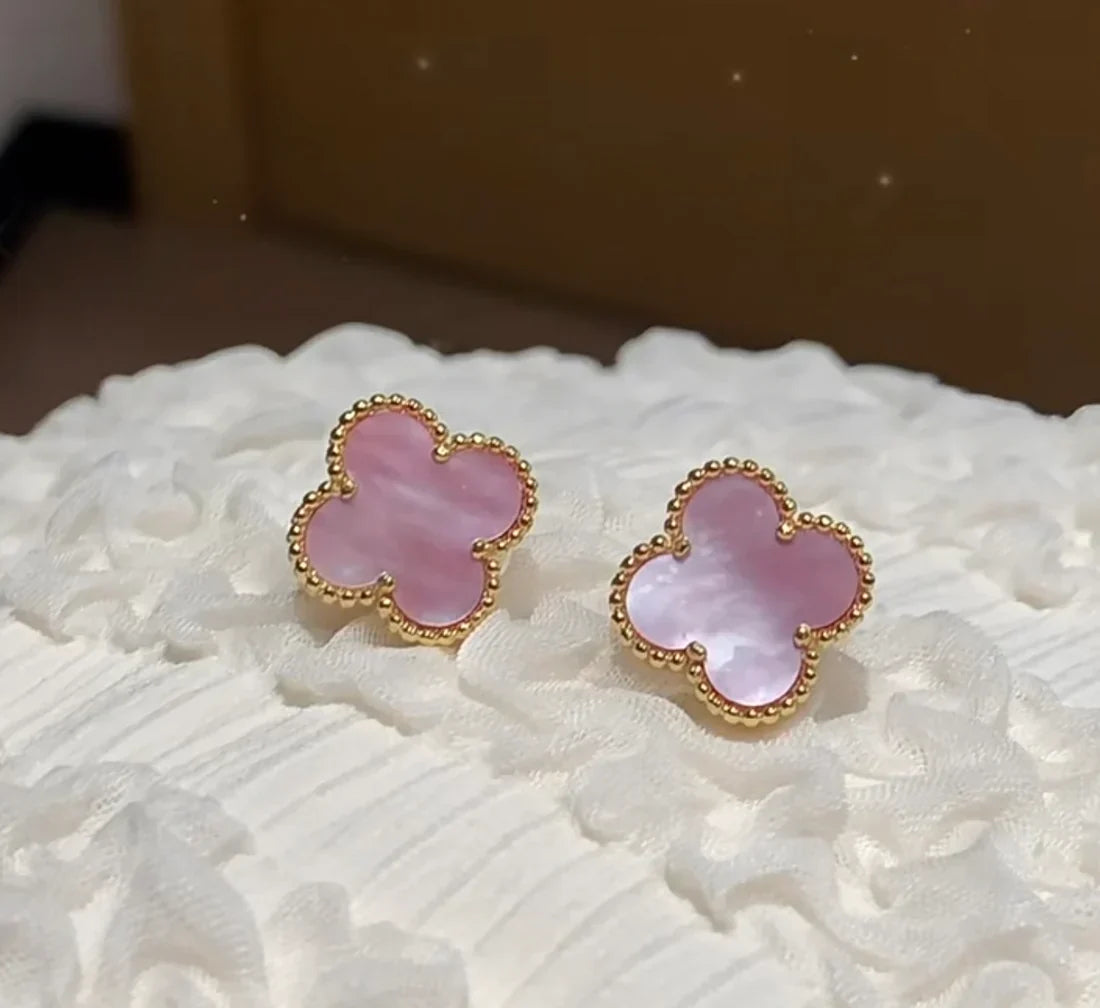 [Lume Jewels]Clover Mini Pink Earrings