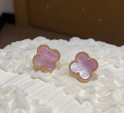 [Lume Jewels]Clover Mini Pink Earrings