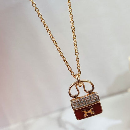 ¡®Lume Jewels¡¯CONSTANCE RED PEDANT PINK GOLD NECKLACE