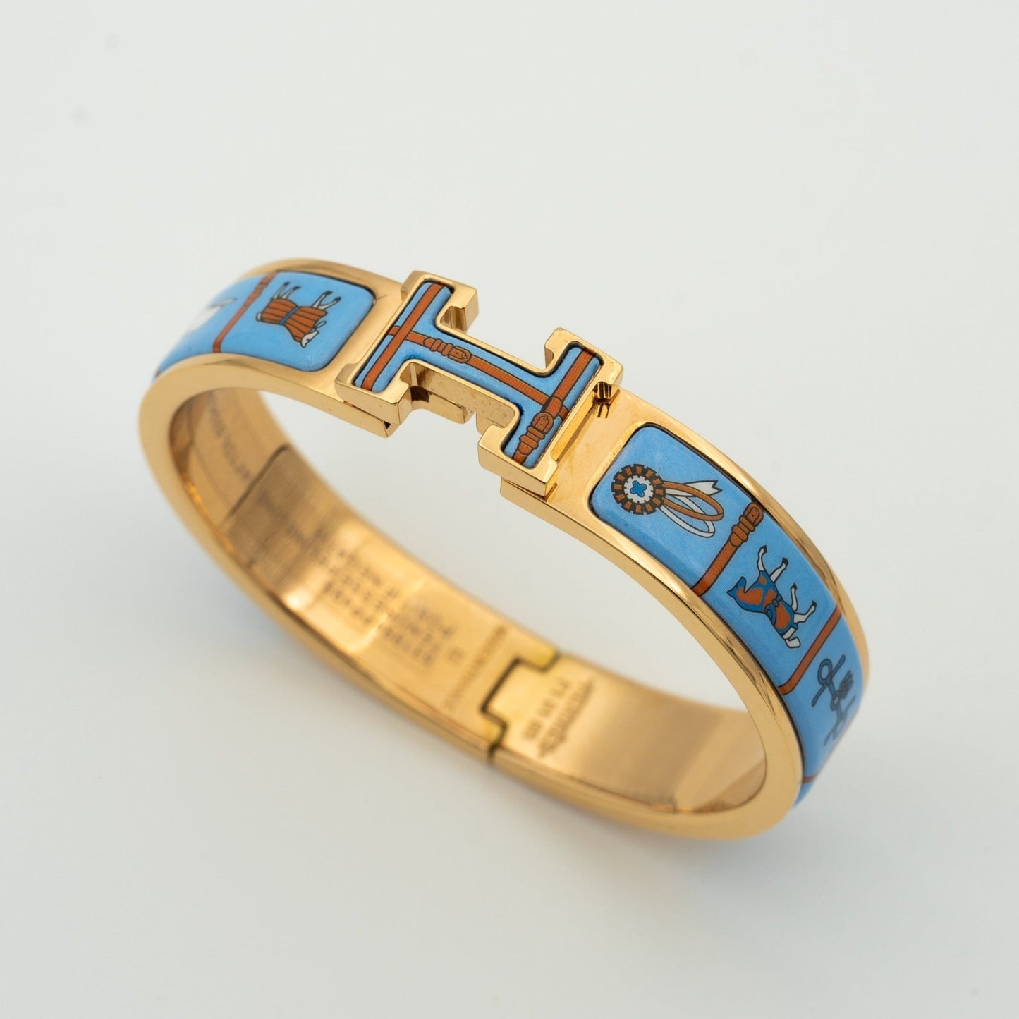 ¡®Lume Jewels¡¯H PINK GOLD BRACELET BLUE CERAMIC