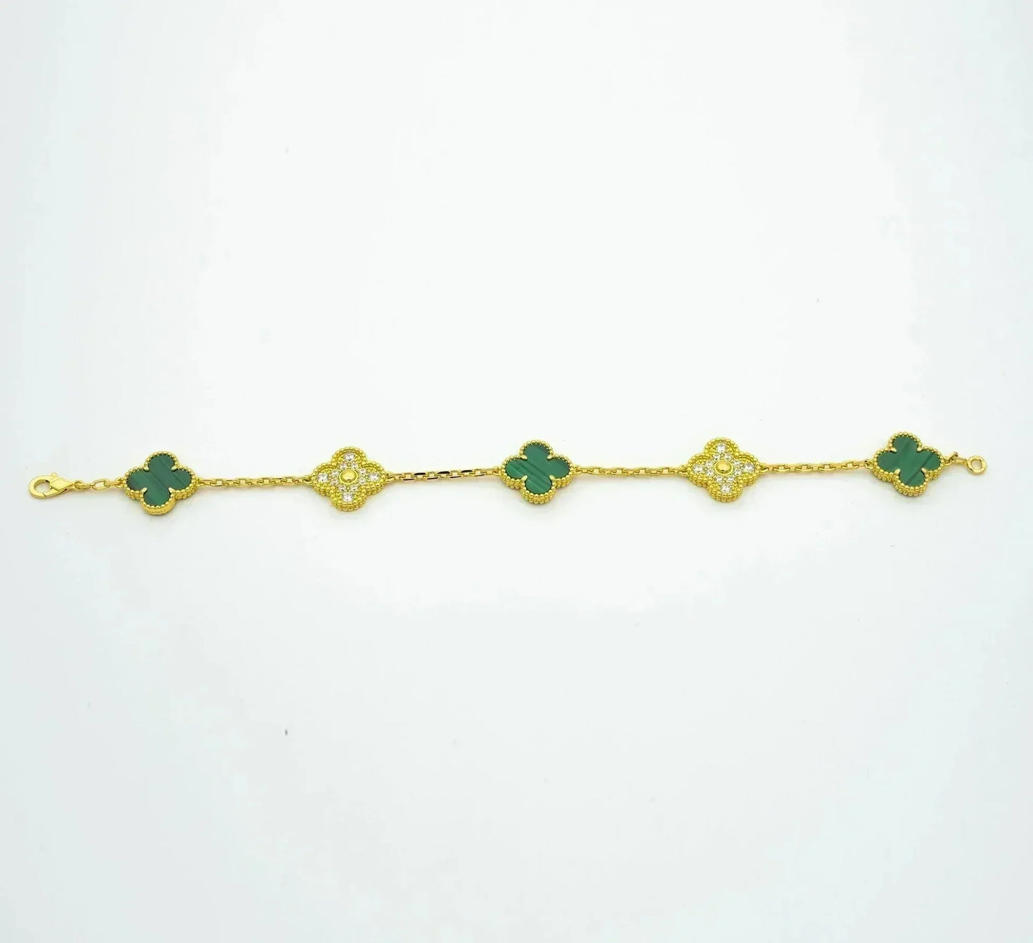 [Lume Jewels]New  CLOVER 5 MOTIF MALACHITE BRACELET COLLECTION