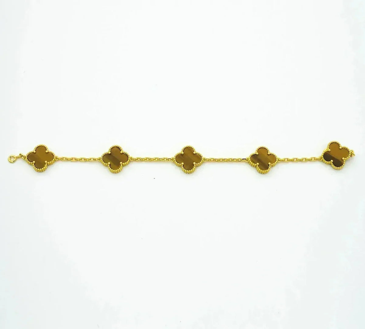 [Lume Jewels]New  CLOVER 5 MOTIFS TIGER EYE BRACELET COLLECTION