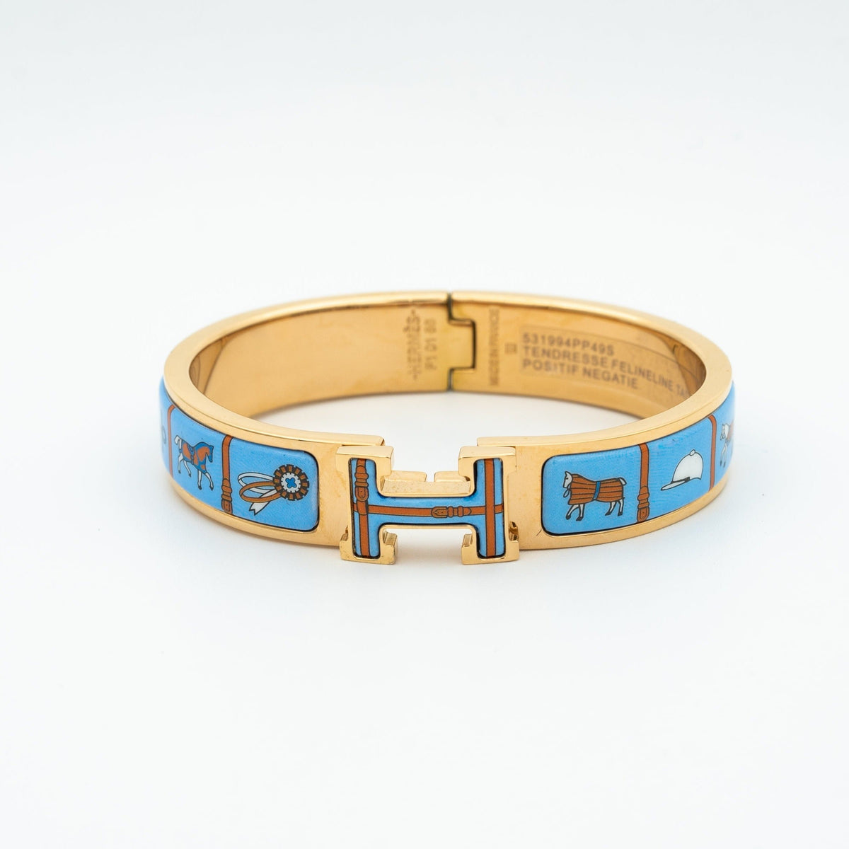 ¡®Lume Jewels¡¯H PINK GOLD BRACELET BLUE CERAMIC