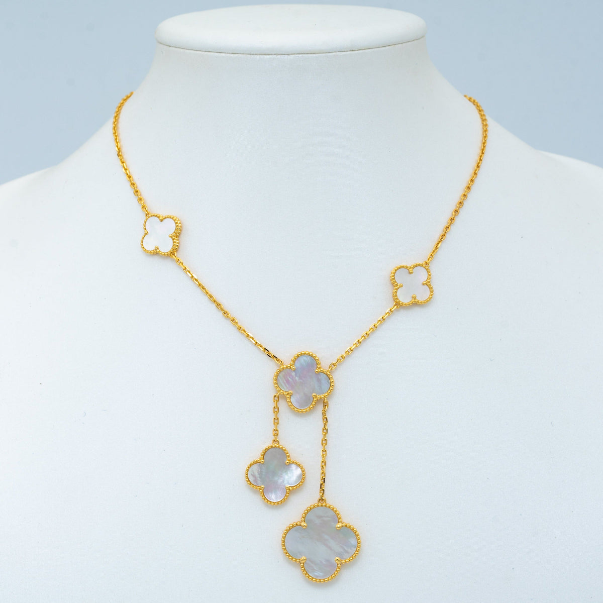 ¡®Lume Jewels¡¯CLOVER MOTHER OF PEARL NECKLACE 6 MOTIF