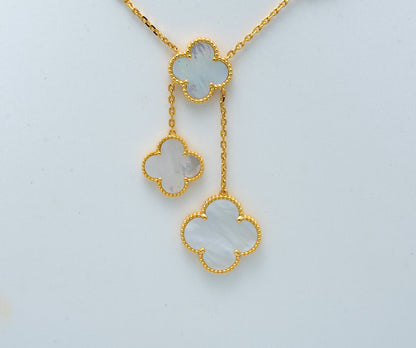 ¡®Lume Jewels¡¯CLOVER MOTHER OF PEARL NECKLACE 6 MOTIF