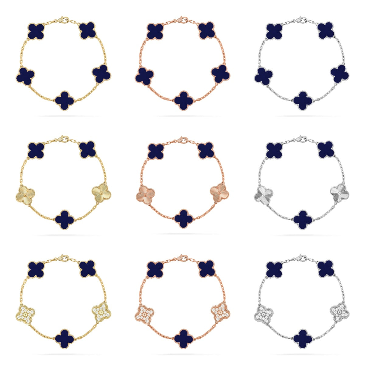 [Lume Jewels]New CLOVER 5 MOTIF LAPIS LAZULI BRACELET COLLECTION