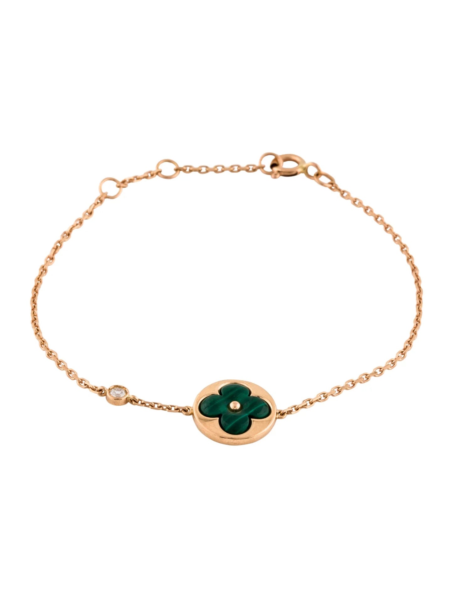 ¡®Lume Jewels¡¯SUN MALACHITE 1 DIAMOND PINK GOLD BRACELET