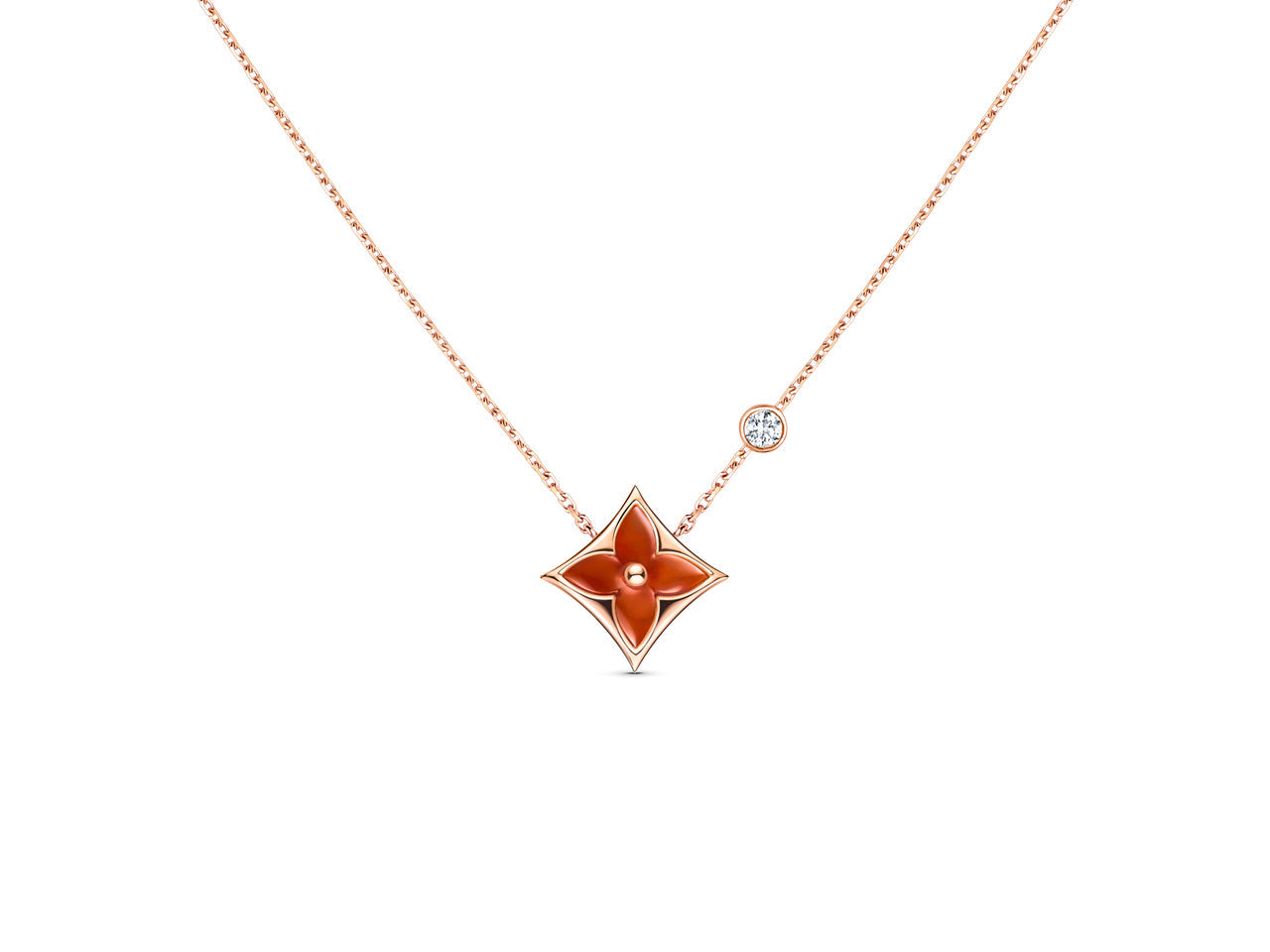 ¡®Lume Jewels¡¯STAR NECKLACE PINK GOLD 1 DIAMOND