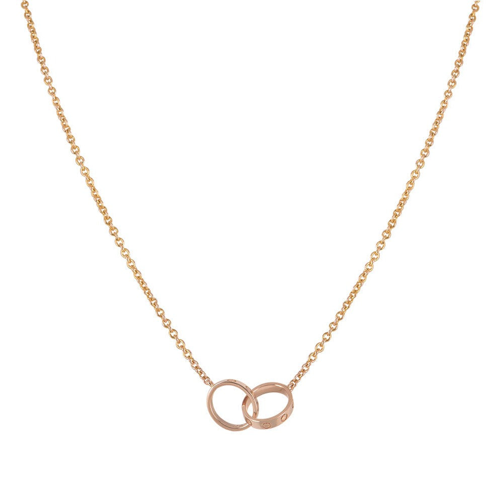 ¡®Lume Jewels¡¯LOVE NECKLACE DOUBLE RING PINK GOLD