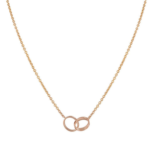 ¡®Lume Jewels¡¯LOVE NECKLACE DOUBLE RING PINK GOLD