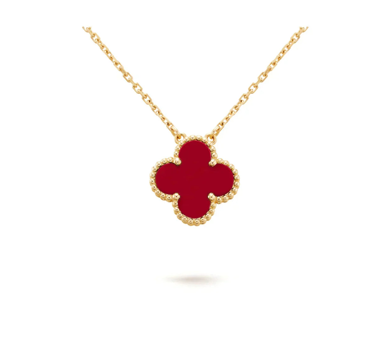 ¡®Lume Jewels¡¯CLOVER 15MM CARNELIAN SINGLE FLOWER NECKLACE