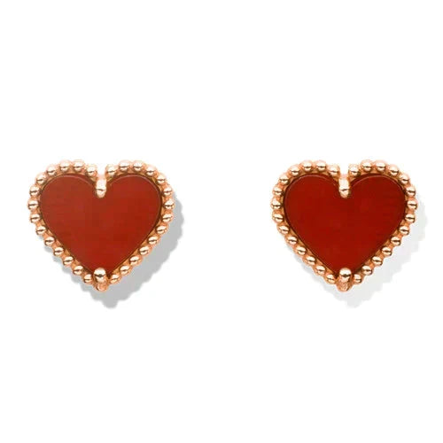 ¡®Lume Jewels¡¯HEART CARNELIAN STUD EARRINGS