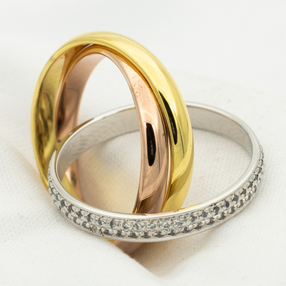¡®Lume Jewels¡¯TRINITY RING GOLD PINK GOLD SILVER DIAMONDS