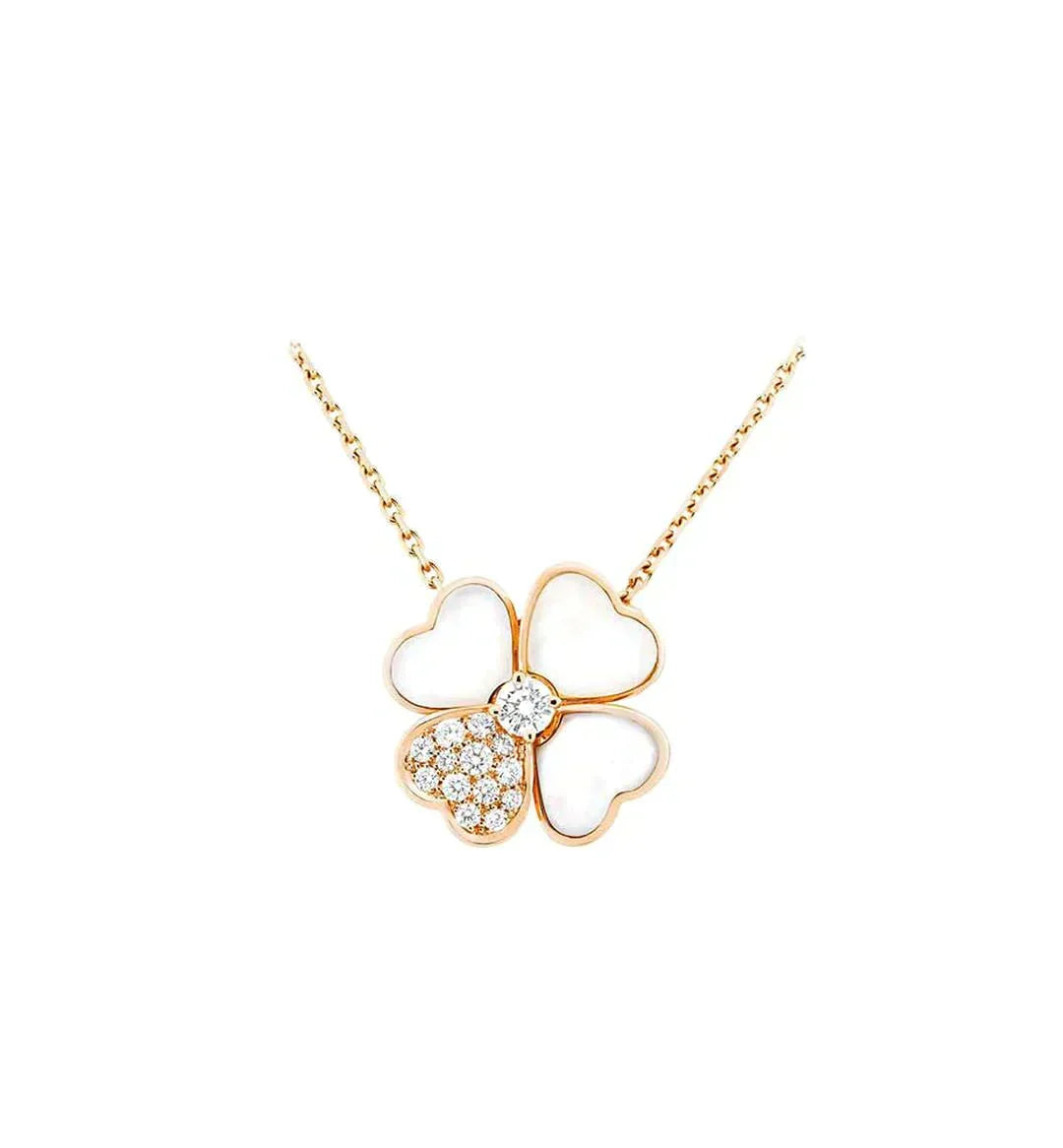 ¡®Lume Jewels¡¯CLOVER MOP DIAMOND ROSE GOLD NECKLACE