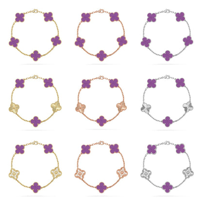 [Lume Jewels]New  CLOVER 5 MOTIF VIOLET BRACELET COLLECTION