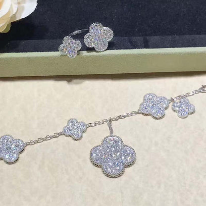 ¡®Lume Jewels¡¯CLOVER 6 MOTIFS SILVER DIAMOND BRACELET