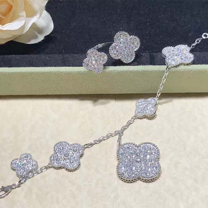 ¡®Lume Jewels¡¯CLOVER 6 MOTIFS SILVER DIAMOND BRACELET