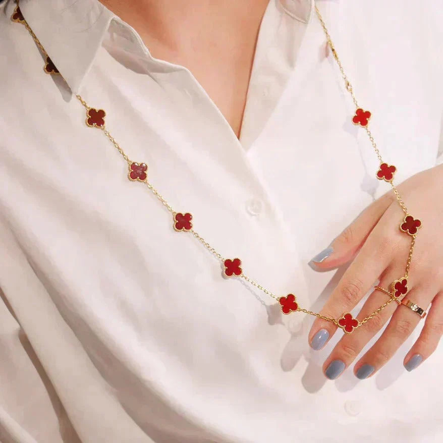 ¡®Lume Jewels¡¯CLOVER 20 MOTIFS CARNELIAN NECKLACE