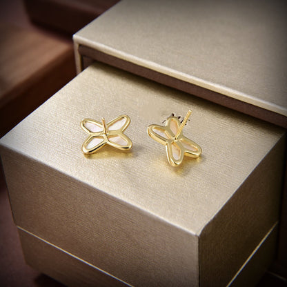 ¡®Lume Jewels¡¯JEUX DE WHITE MOP GOLD DIAMOND EARRINGS