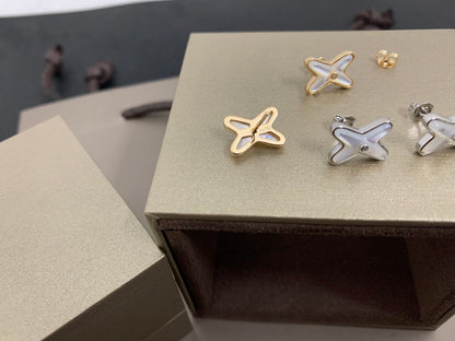 ¡®Lume Jewels¡¯JEUX DE WHITE MOP SILVER DIAMOND EARRINGS