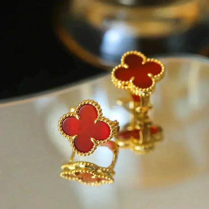 ¡®Lume Jewels¡¯CLOVER MEDIUM 1 MOTIFS CARNELIAN  EARRINGS