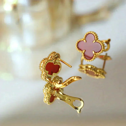¡®Lume Jewels¡¯CLOVER MEDIUM 1 MOTIFS CARNELIAN  EARRINGS