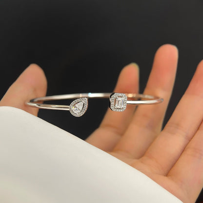 [Lume Jewels]JONC FLEX MY TWIN TOI & MOI SILVER DIAMOND BRACELET