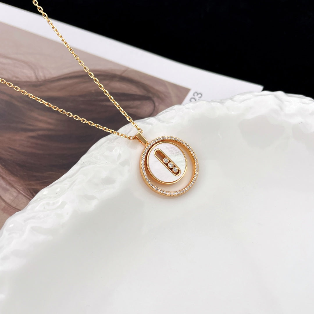 [Lume Jewels]LUCKY MOVE MM NACRE BLANCHE DIAMOND NECKLACE