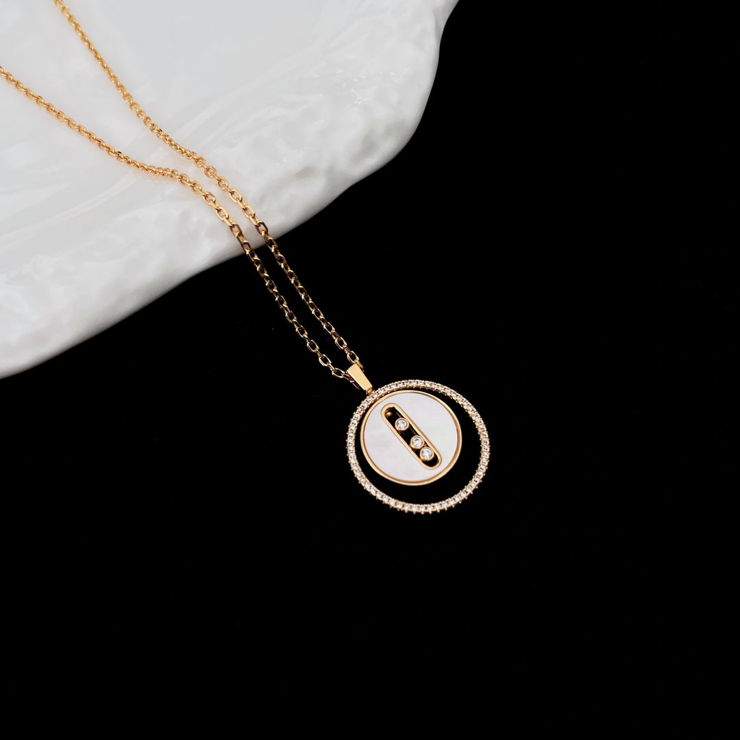 [Lume Jewels]LUCKY MOVE MM NACRE BLANCHE DIAMOND NECKLACE