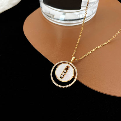 [Lume Jewels]LUCKY MOVE MM NACRE BLANCHE DIAMOND NECKLACE
