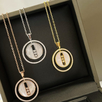[Lume Jewels]LUCKY MOVE MM NACRE BLANCHE DIAMOND NECKLACE