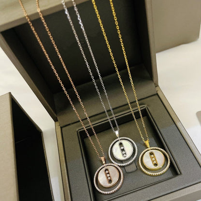 [Lume Jewels]LUCKY MOVE MM NACRE BLANCHE DIAMOND NECKLACE
