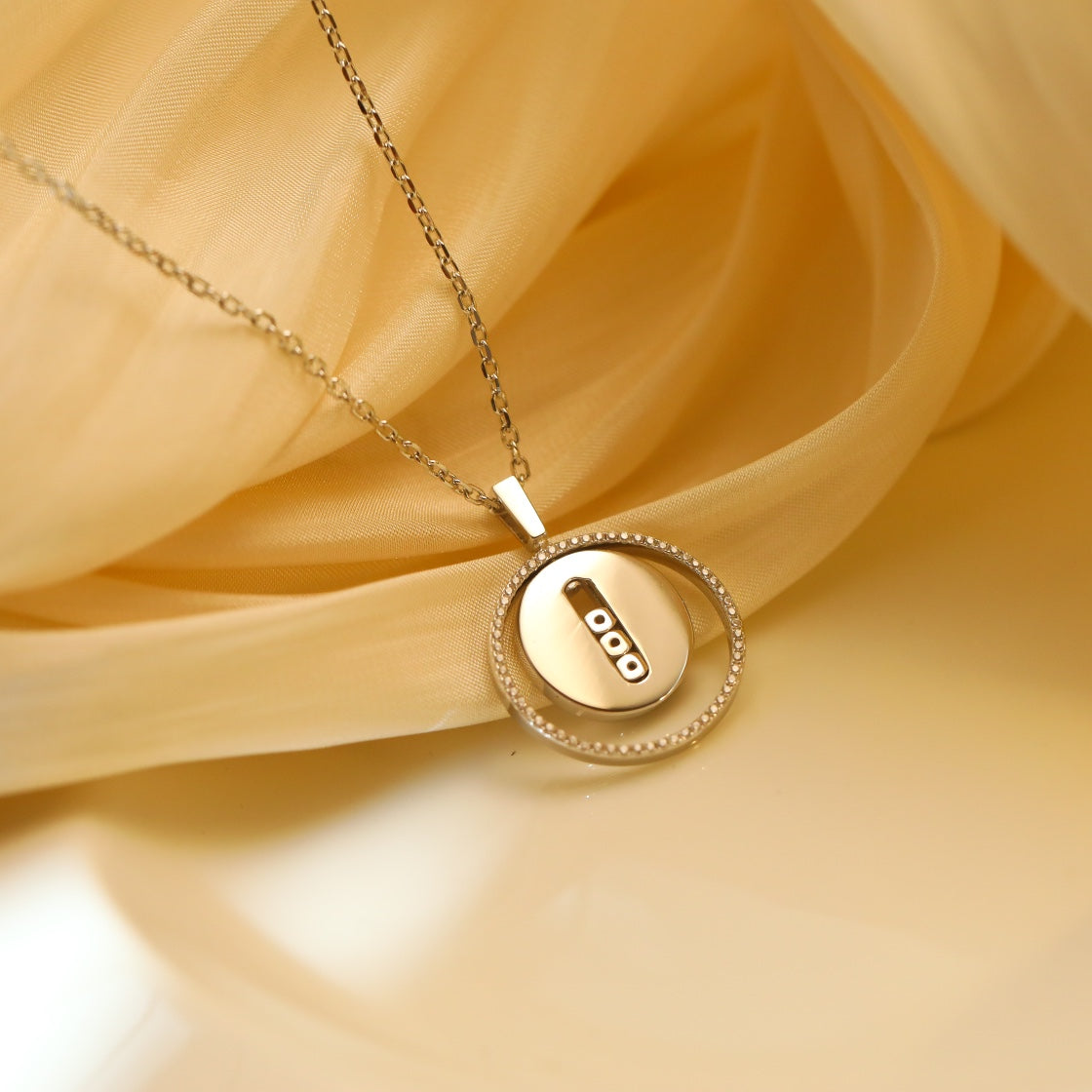 [Lume Jewels]LUCKY MOVE MM SILVER DIAMOND NECKLACE