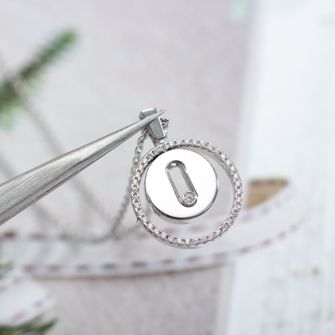 [Lume Jewels]LUCKY MOVE PM NECKLACE SILVER DIAMOND