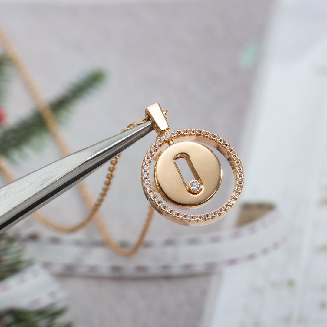 [Lume Jewels]LUCKY MOVE PM NECKLACE PINK GOLD DIAMOND
