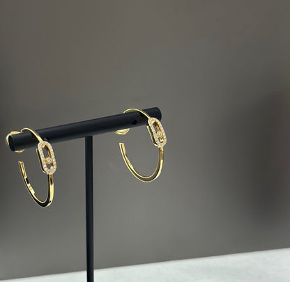 [Lume Jewels]CREOLES MOVE UNO PM DIAMOND EARRINGS