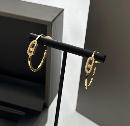 [Lume Jewels]CREOLES MOVE UNO PM DIAMOND EARRINGS