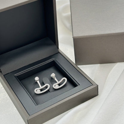 [Lume Jewels]MOVE UNO SILVER DIAMOND EARRINGS