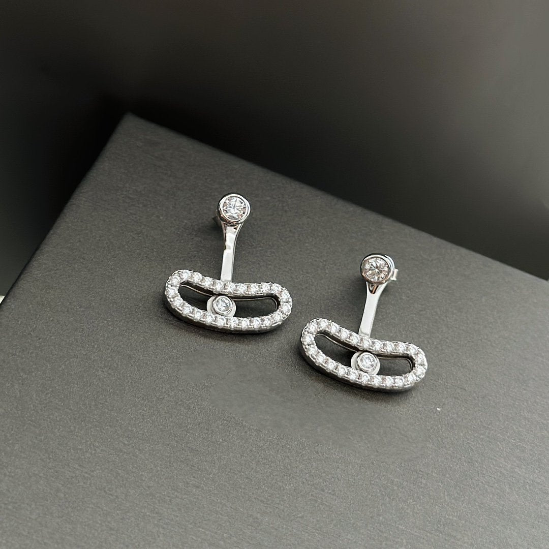 [Lume Jewels]MOVE UNO SILVER DIAMOND EARRINGS