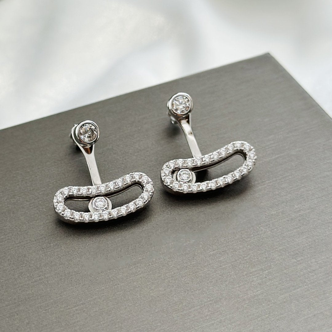 [Lume Jewels]MOVE UNO SILVER DIAMOND EARRINGS
