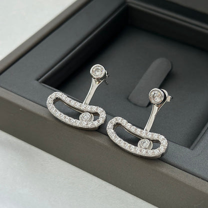 [Lume Jewels]MOVE UNO SILVER DIAMOND EARRINGS