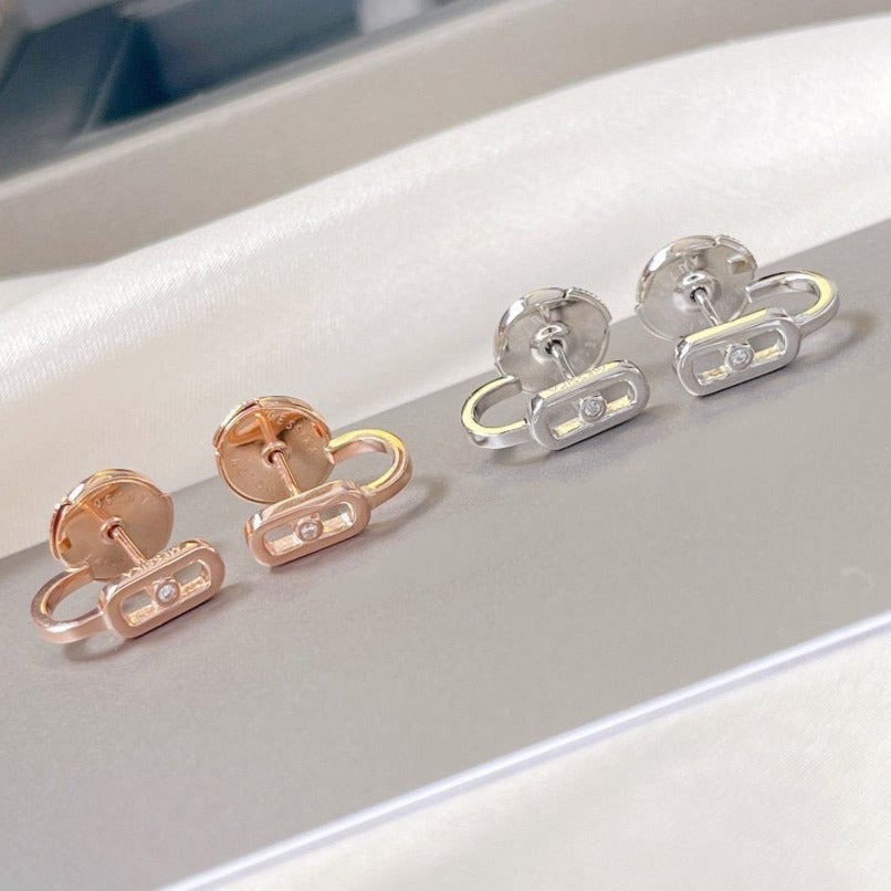 [Lume Jewels]CREOLES MOVE UNO MINI 1 DIAMOND EARRINGS