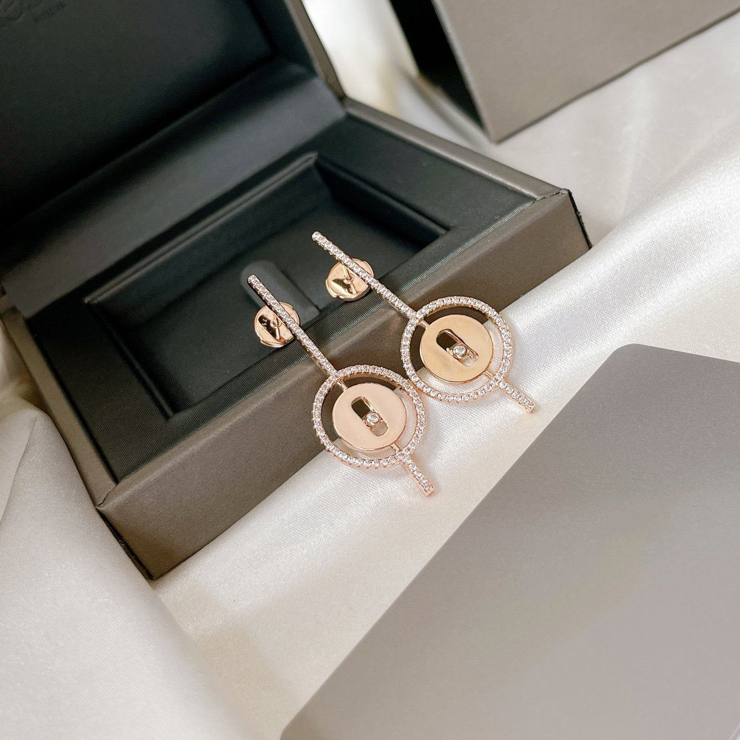 [Lume Jewels]LUCKY MOVE ARROW PINK GOLD DIAMOND EARRINGS