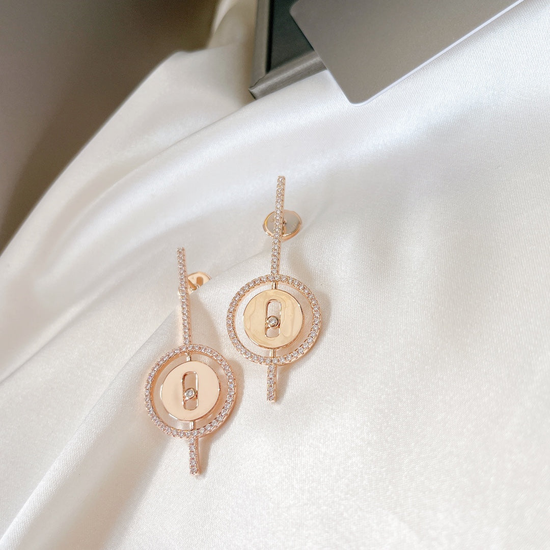 [Lume Jewels]LUCKY MOVE ARROW PINK GOLD DIAMOND EARRINGS
