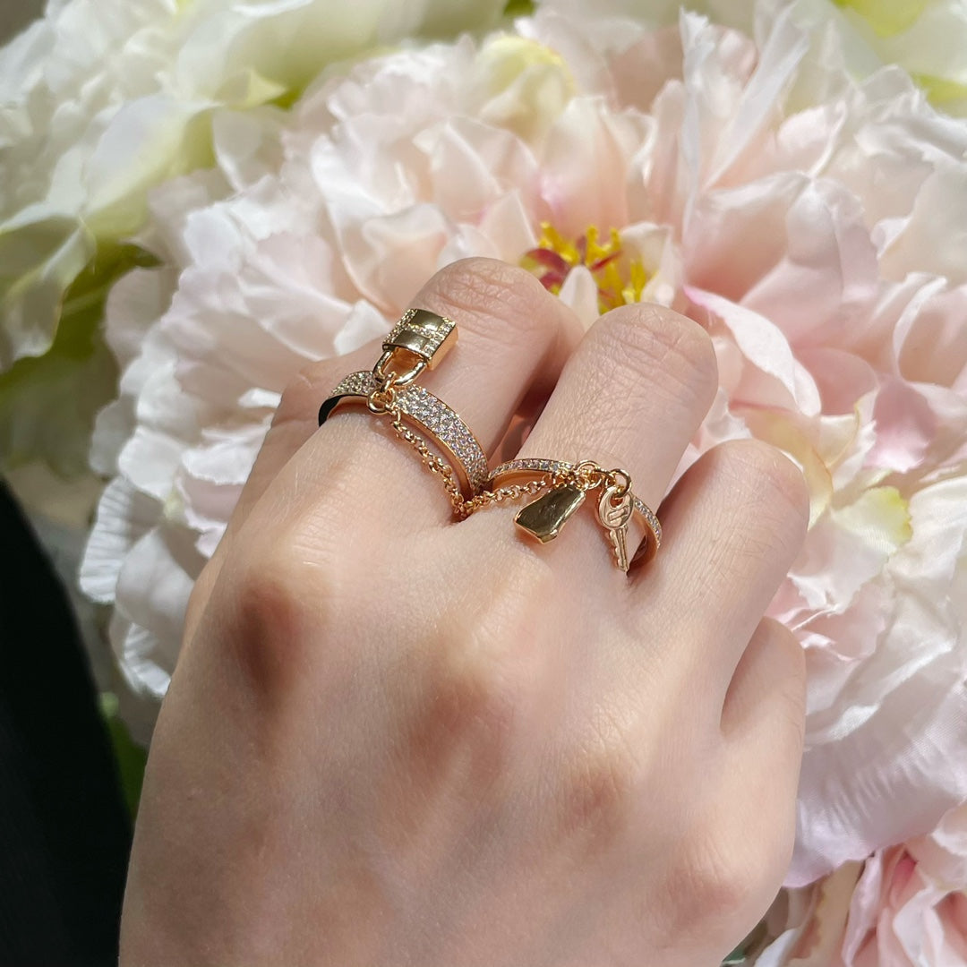 ¡®Lume Jewels¡¯HM KELLY CLOCHETTE DOUBLE RING IN  WITH DIAMONDS